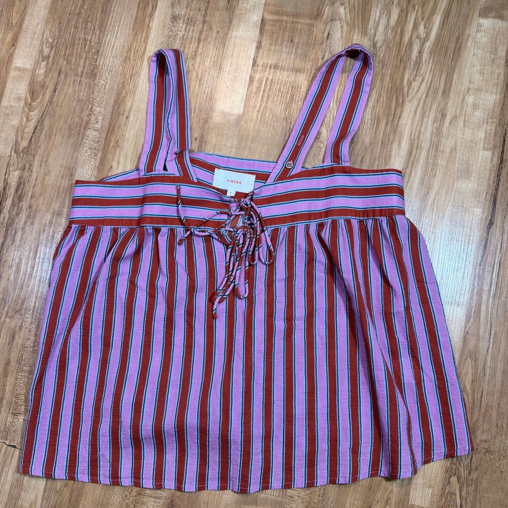 Xirena Kyra Berry Stripes Pink Cotton Light Pajama Summer Tank Top Size XS - Picture 2 of 7